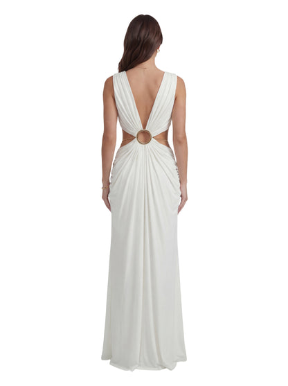 Luxe Draped Cutout Ring Gown