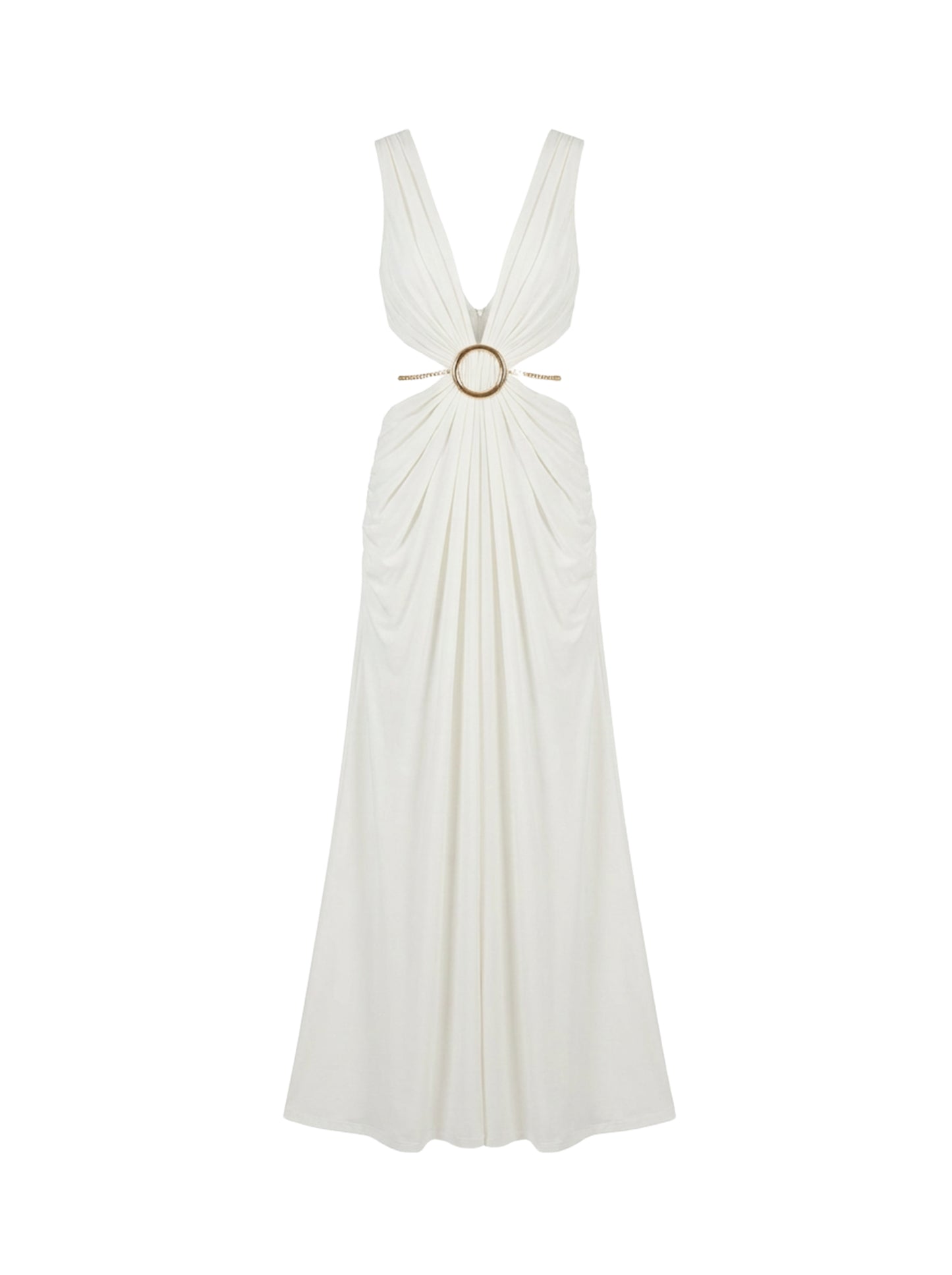 Luxe Draped Cutout Ring Gown
